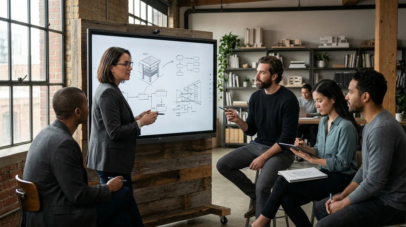 A connected team aligning business strategy, technology, design, and growth around one transformation