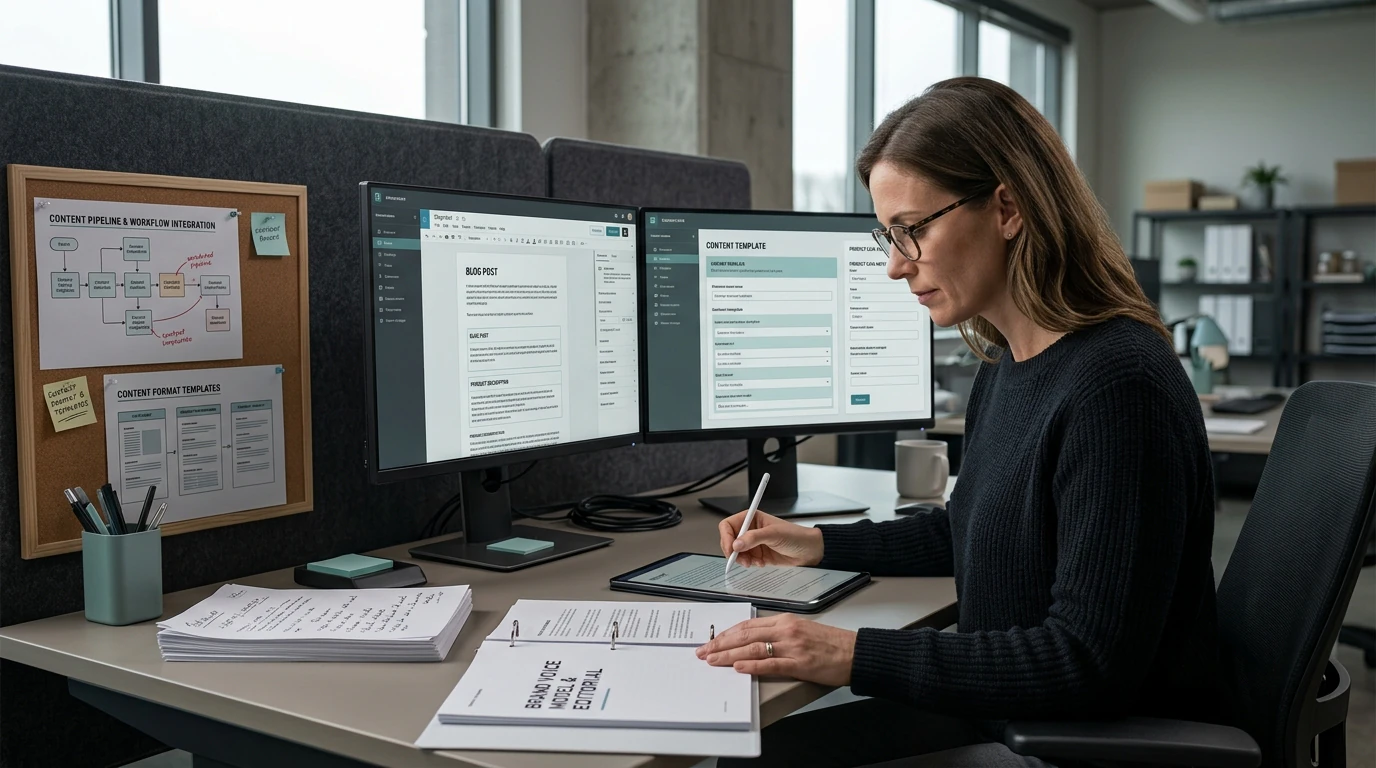 AI and automation specialists designing AI Content System with workflow maps, data, and live systems