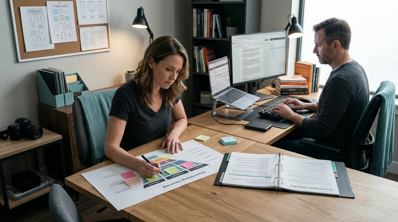 Growth specialists planning Content Marketing with campaign, audience, content, and performance data