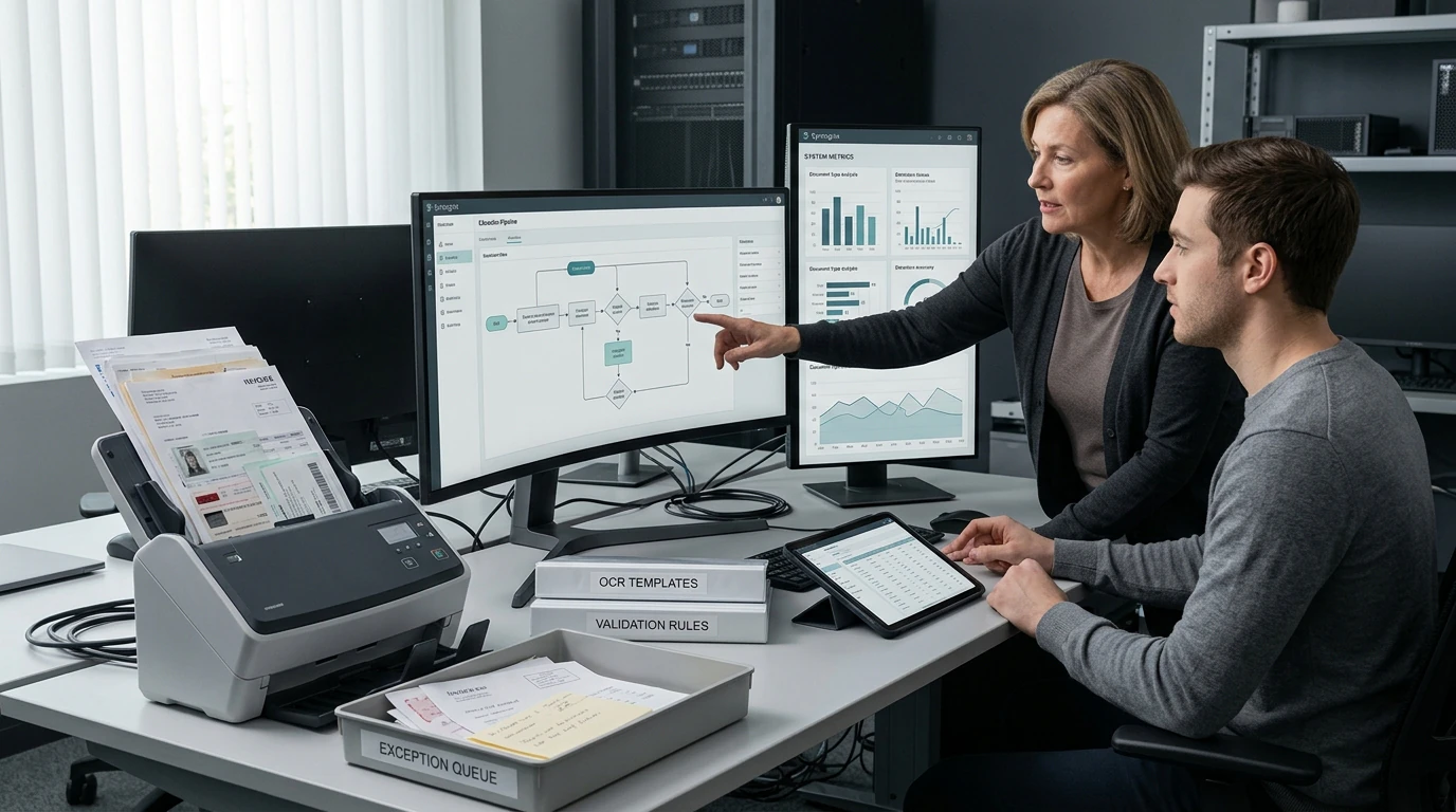 AI and automation specialists designing Document Processing with workflow maps, data, and live systems