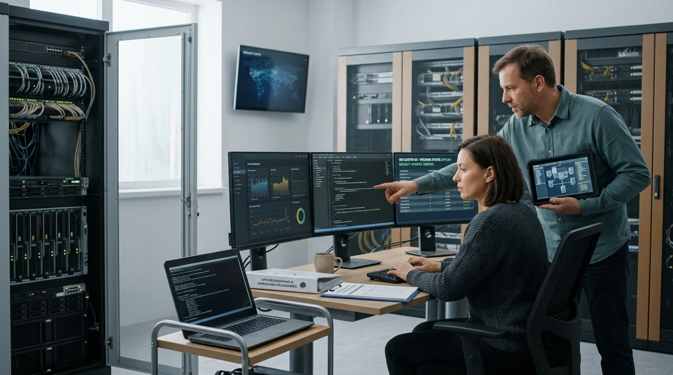 Hosting specialists managing Managed VPS Hosting across servers, delivery infrastructure, and operational controls
