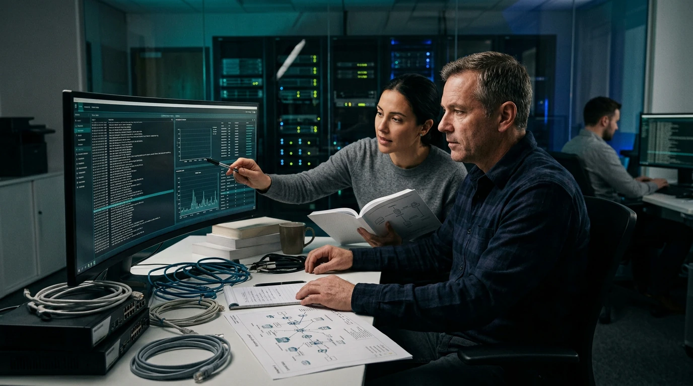 Cybersecurity specialists working on Network Security with network, endpoint, and risk telemetry