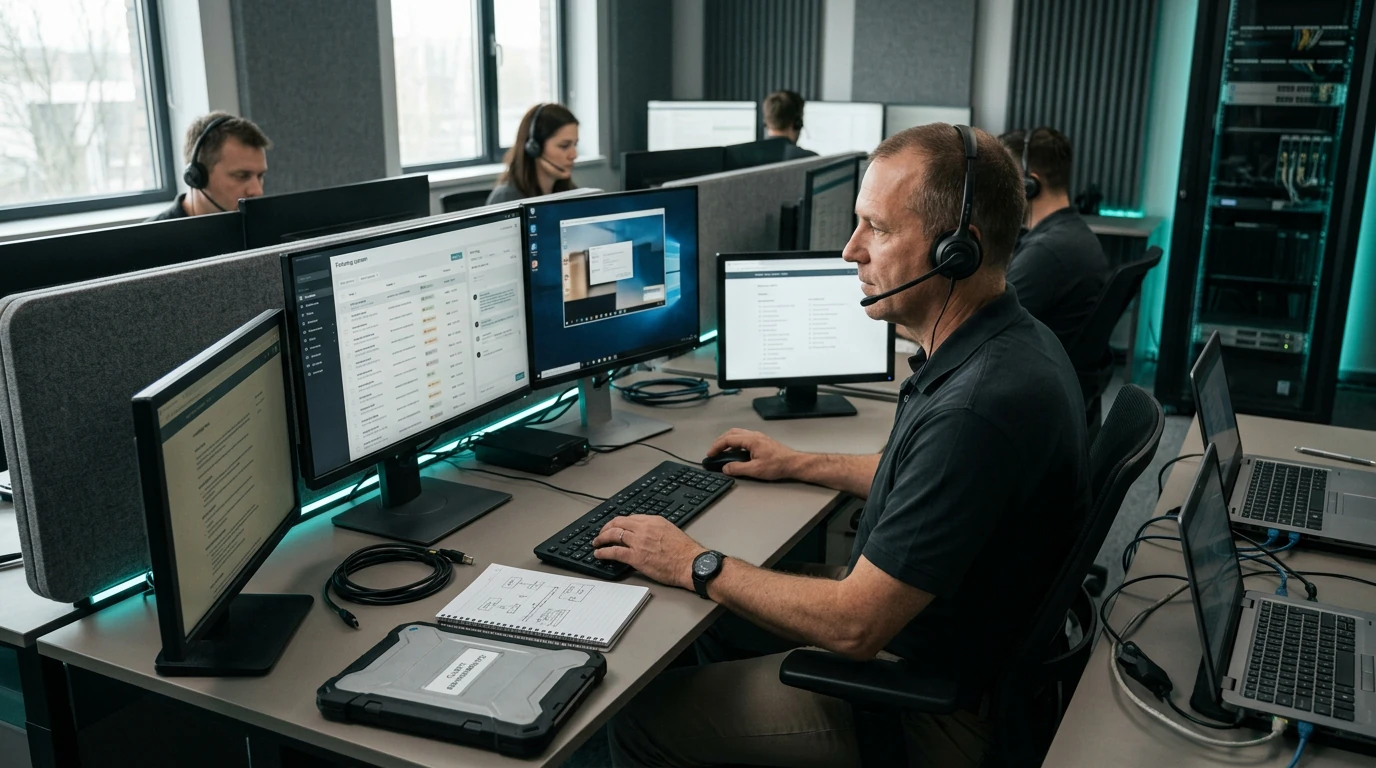 Managed IT specialists delivering Remote Help Desk with secure devices, systems, and support workflows
