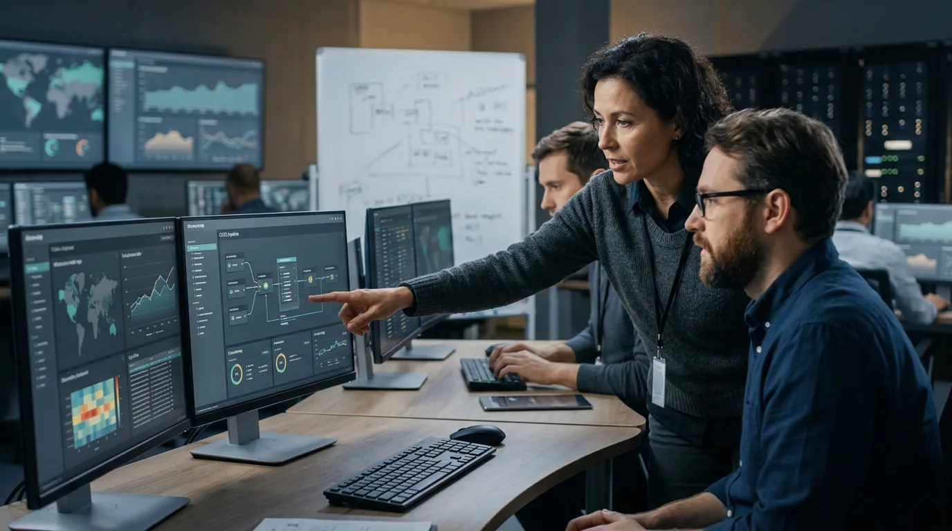 A cloud and DevOps team overseeing infrastructure, deployments, and operational health